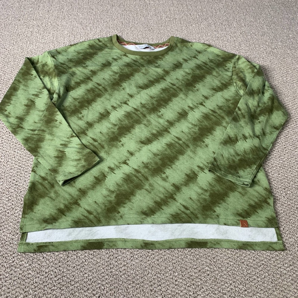 Alpine Design Womens Sweater Size Large Green Tie Dye Long Sleeves Pullover